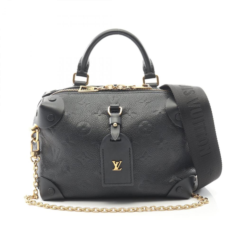 Louis Vuitton Malle Souple Handbag Leather Monogram Empreinte Black